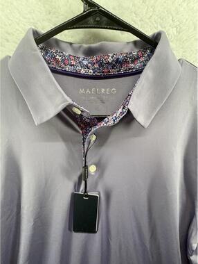 Maelreg Performance Polo Mens Medium NWT Lavender Solid UPF 30+ Stretch